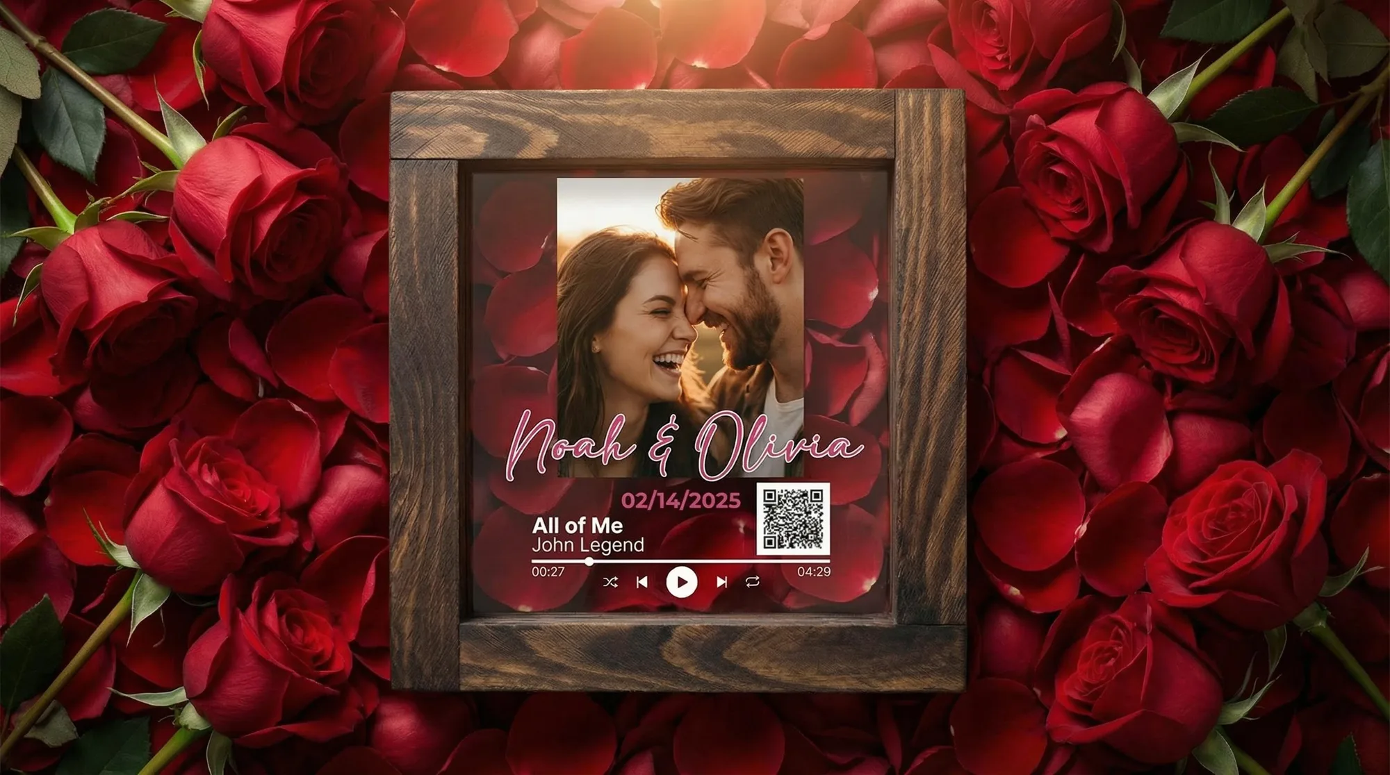 First Dance Song Frame • Wedding Gift for Couple, Personalized Music Plaque, Anniversary Present, Wooden Song Art