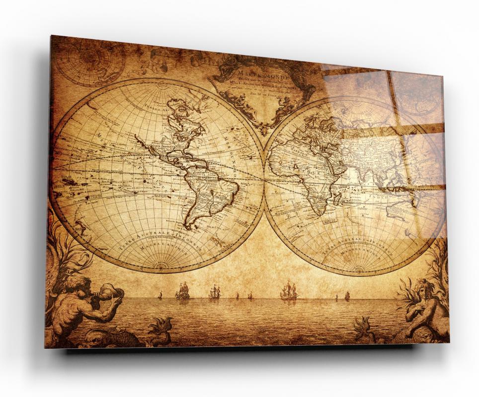 Warm Red Contemporary Decorative Art Tempered Glass Wall Art, primary product view, model GA1043