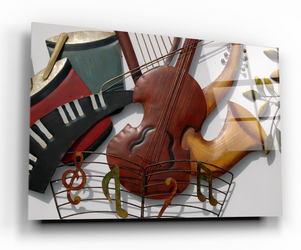 Warm Red Contemporary Decorative Art Tempered Glass Wall Art, primary product view, model GA1054
