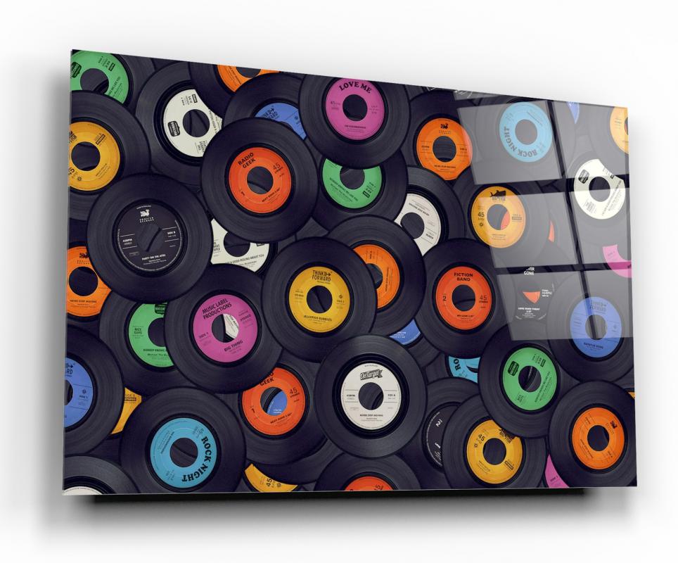 Colorful Contemporary Decorative Art Tempered Glass Wall Art, primary product view, model GA1056