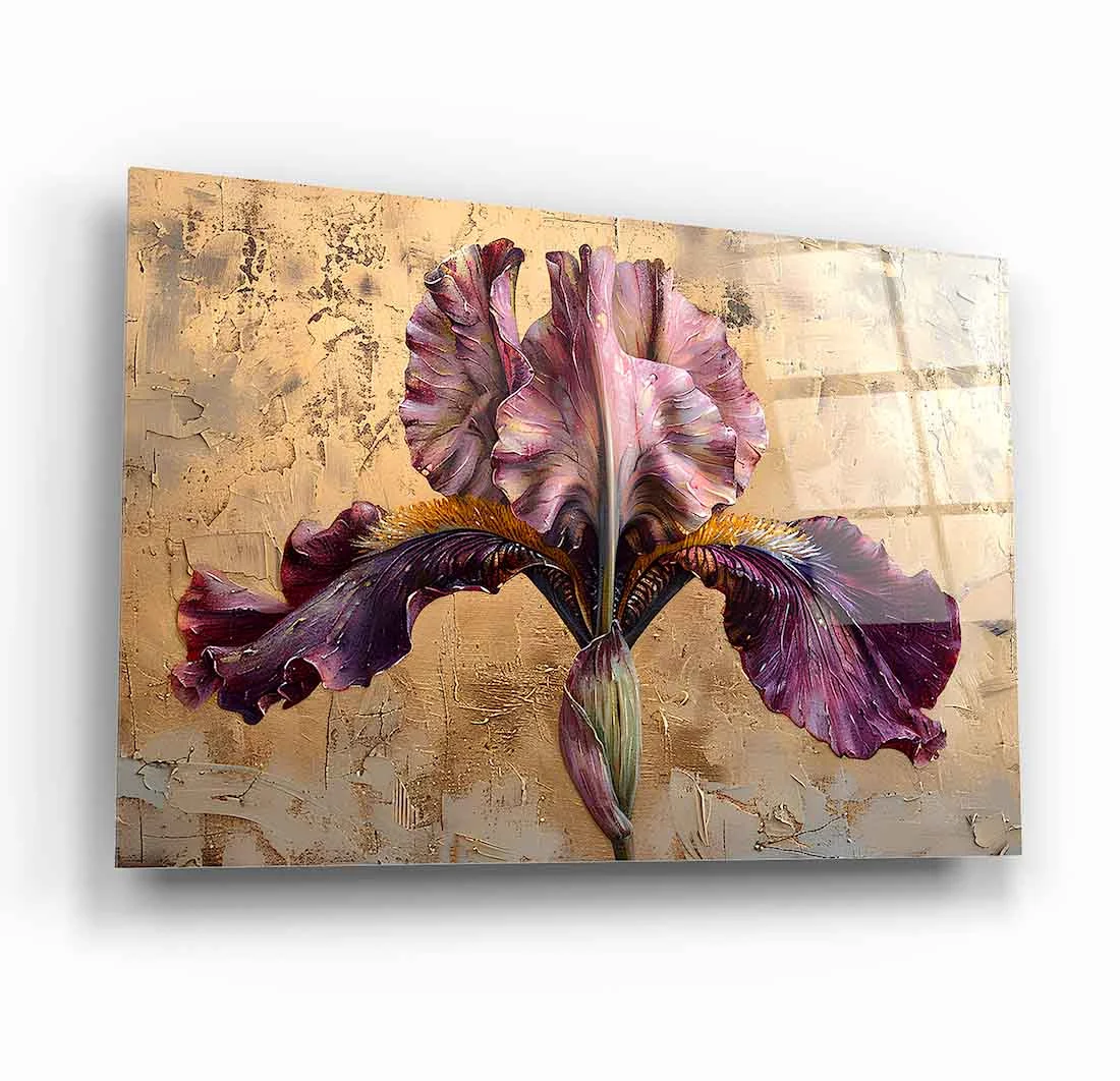 Purple Contemporary Decorative Art Tempered Glass Wall Art, primary product view, model GLS1276