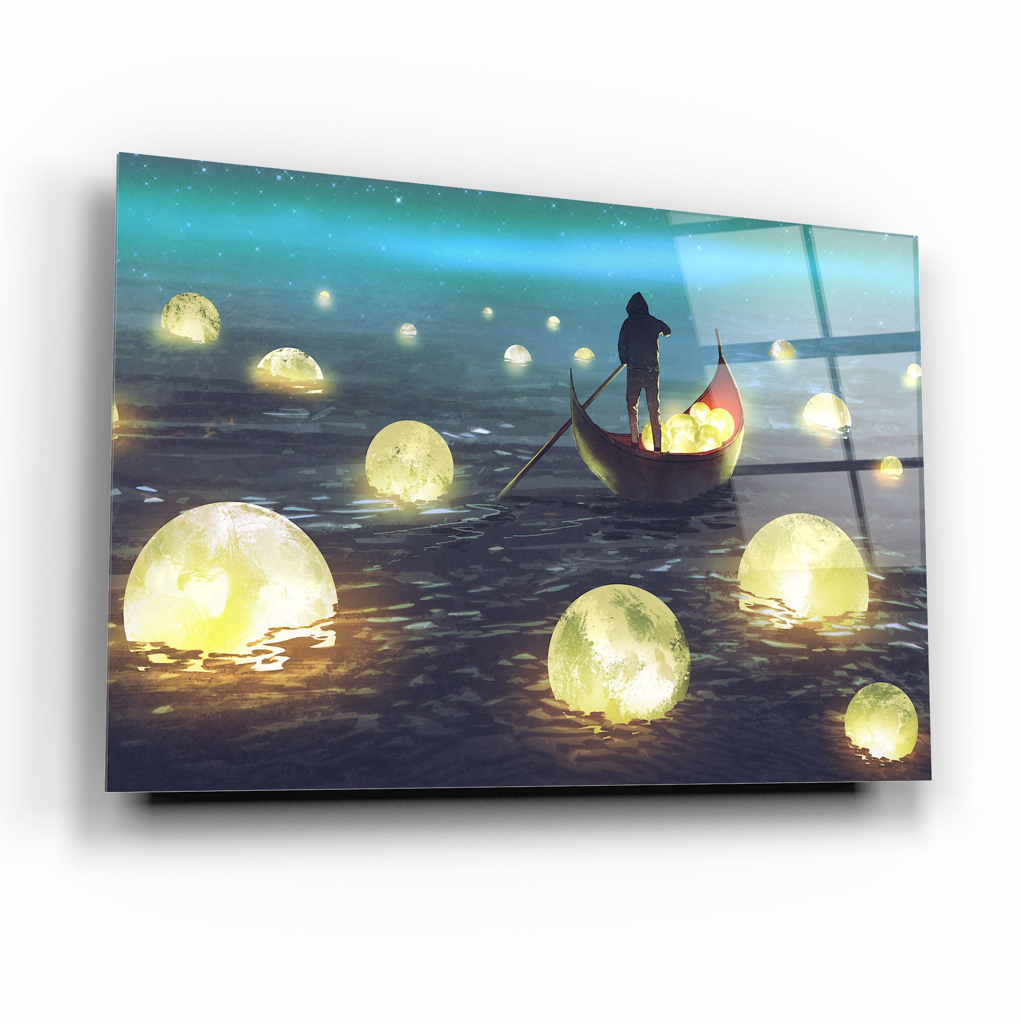 Monochrome Contemporary Decorative Art Tempered Glass Wall Art, primary product view, model GA1697