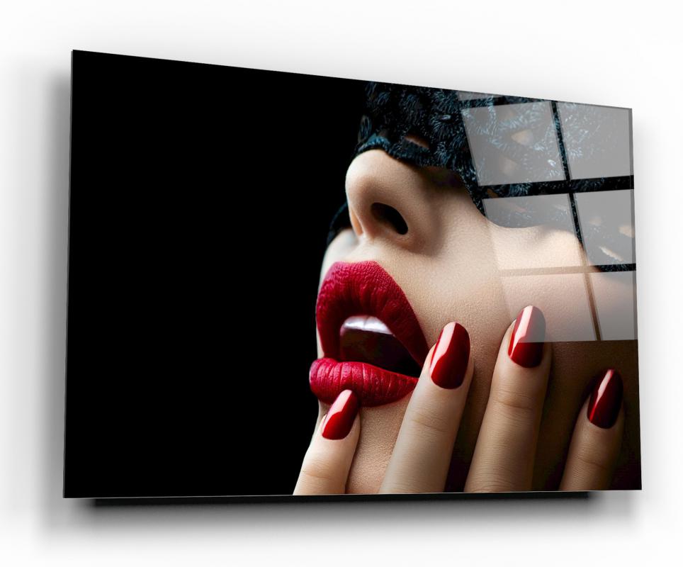 Multicolor Modern Woman Portrait Tempered Glass Wall Art, primary product view, model GA1141