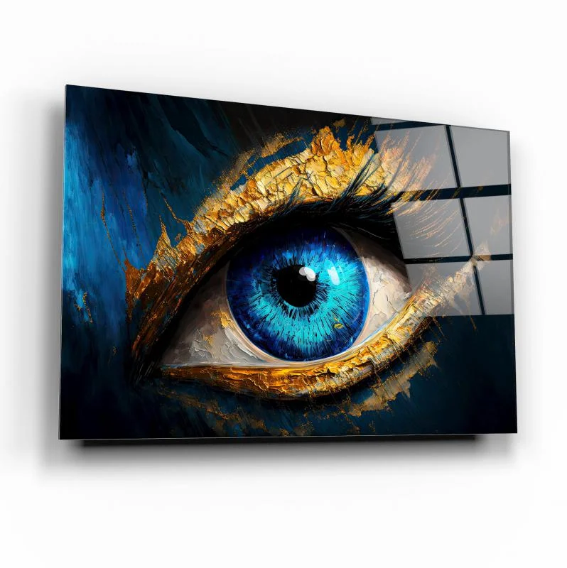Monochrome Expressive Eye Tempered Glass Wall Art, primary product view, model GA3010