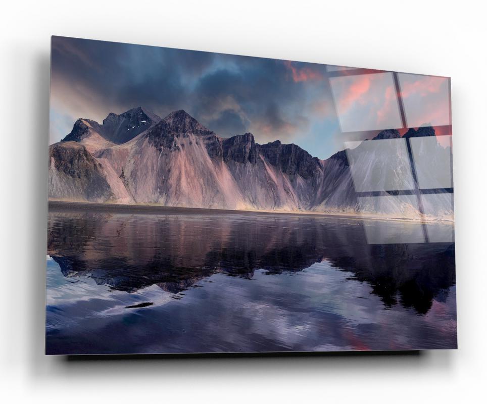 Monochrome Atmospheric Landscape Tempered Glass Wall Art, primary product view, model GA1100