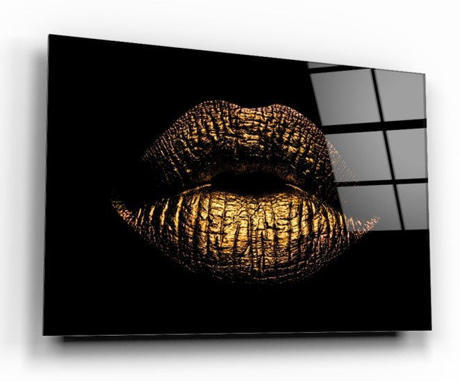 Multicolor Statement Lips Tempered Glass Wall Art, primary product view, model GA1682