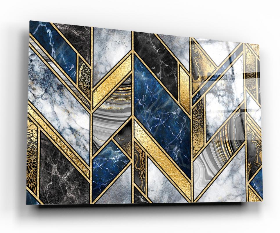 Monochrome Marble Flow Tempered Glass Wall Art, primary product view, model GA1103