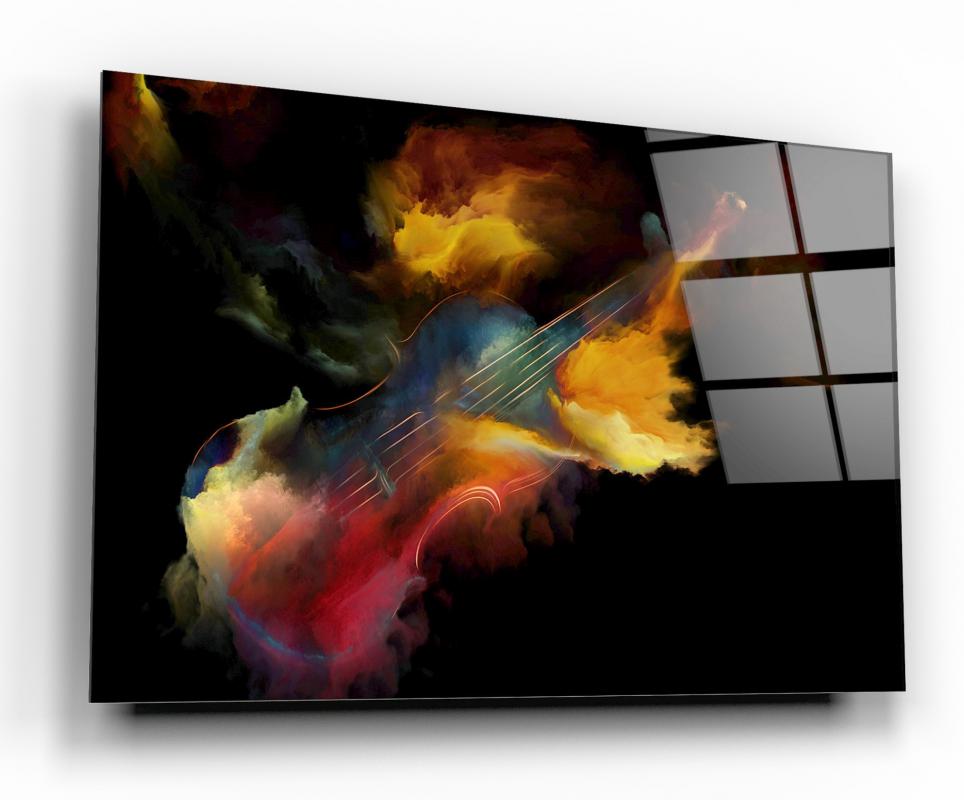 Warm Red Violin Performance Tempered Glass Wall Art, primary product view, model GA1086