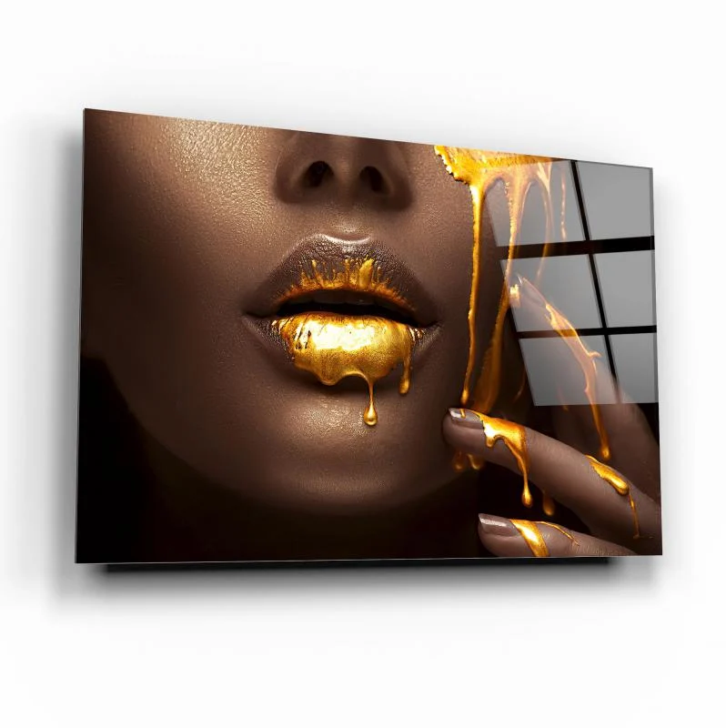 Gold Mountain Landscape Tempered Glass Wall Art, primary product view, model GA1971