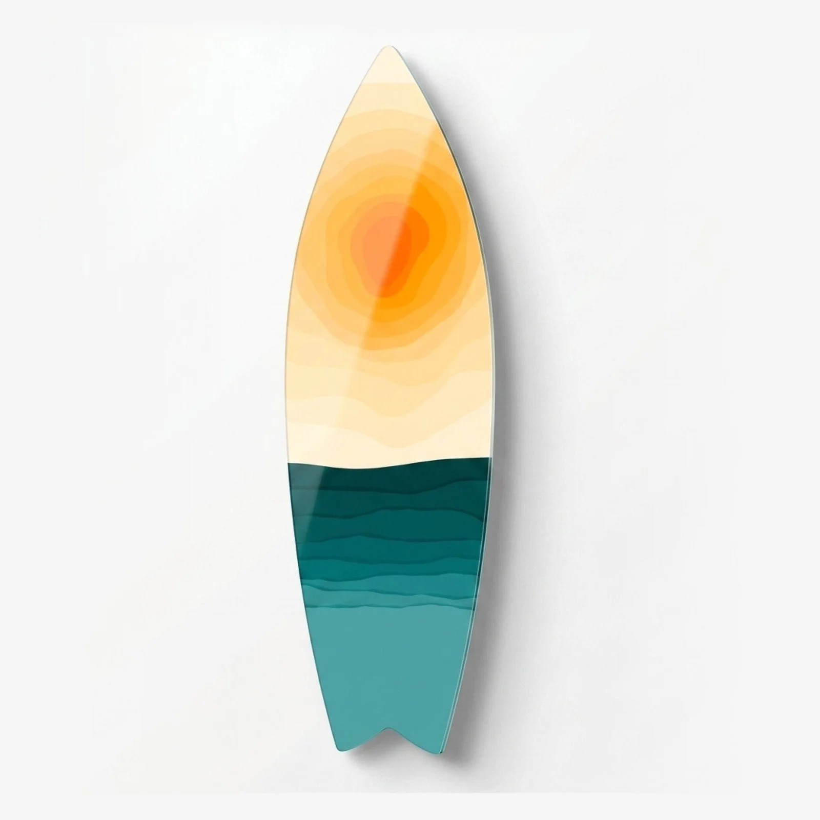 Surf Board Shape - Glass Wall Art